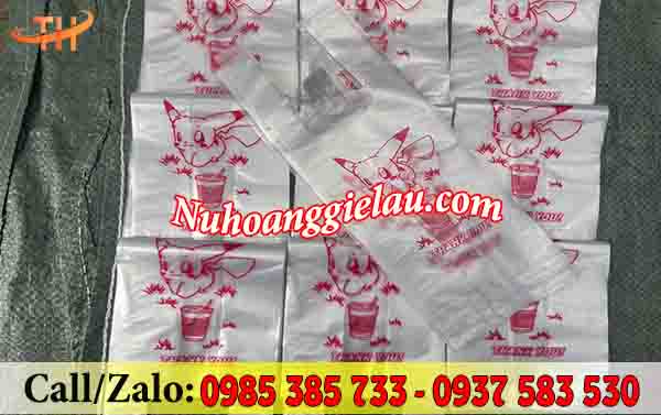 Túi nilon đựng ly in logo Túi nilon đựng ly in logo