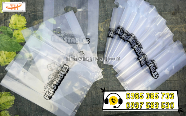 Túi hột xoài trong suốt in logo theo yêu cầu Túi hột xoài trong suốt in logo theo yêu cầu