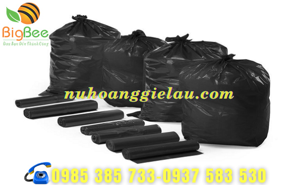 túi nilon đựng rác màu đen đủ kích cỡ