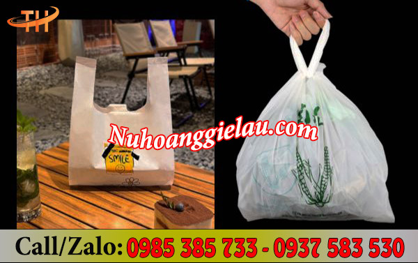 Túi xốp hai quai trắng có in logo Túi xốp hai quai trắng có in logo