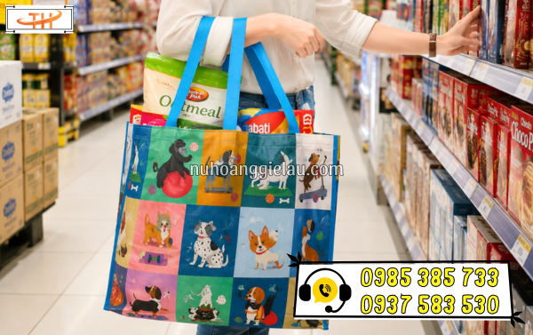 Túi PP dệt siêu thị được dùng phổ biến trong mua sắm Túi PP dệt siêu thị được dùng phổ biến trong mua sắm