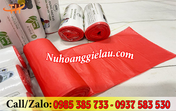 Túi rác tự huỷ màu đỏ Túi rác tự huỷ màu đỏ