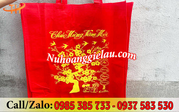 Túi vải đựng quà tết có in hoạ tiết Túi vải đựng quà tết có in hoạ tiết