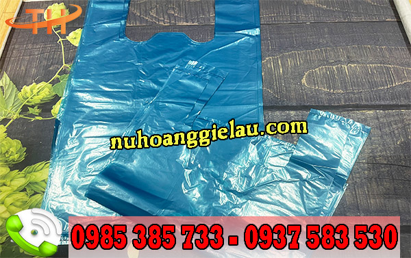 Túi xốp 2 quai cỡ lớn màu xanh Túi xốp 2 quai cỡ lớn màu xanh