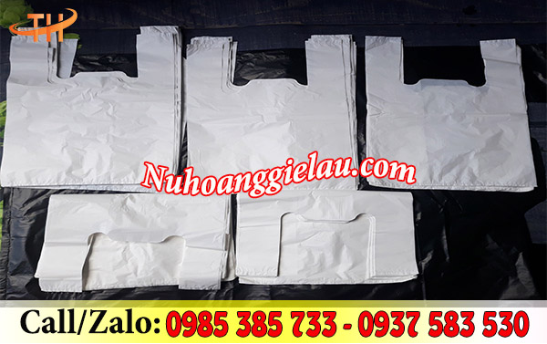 Túi xốp 2 quai trắng sữa tiện dụng Túi xốp 2 quai trắng sữa tiện dụng