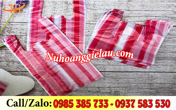 Túi xốp sọc màu đỏ Túi xốp sọc màu đỏ