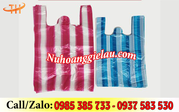 Túi xốp zin sọc màu xanh, đỏ Túi xốp zin sọc màu xanh, đỏ