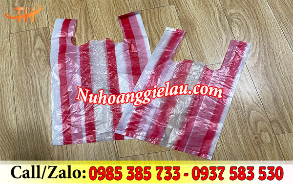 Túi xốp màu sọc đỏ Túi xốp màu sọc đỏ