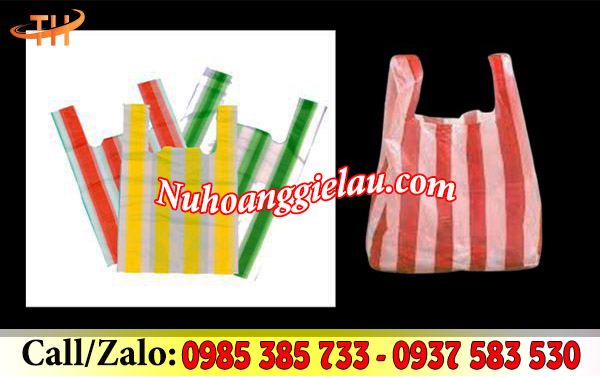 Túi xốp màu sọc bắt mắt Túi xốp màu sọc bắt mắt