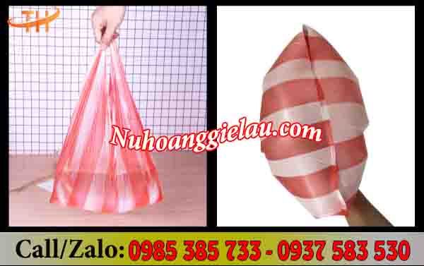 Túi xốp sọc zin đỏ dày, bền, chắc chắn Túi xốp sọc zin đỏ dày, bền, chắc chắn