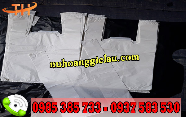 Túi xốp trắng sữa hai quai với chất liệu HDPE Túi xốp trắng sữa hai quai với chất liệu HDPE