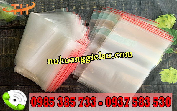 túi zip khóa chỉ đỏ trong suốt, dày dặn túi zip khóa chỉ đỏ trong suốt, dày dặn