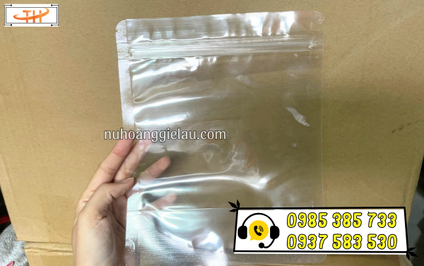 Túi zip trong suốt đáy đứng Túi zip trong suốt đáy đứng