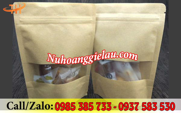 Túi zip giấy có cửa sổ tràn viền đựng kẹo Túi zip giấy có cửa sổ tràn viền đựng kẹo