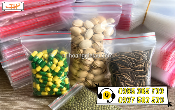Túi zip chỉ đỏ đựng thực phẩm sạch, an toàn Túi zip chỉ đỏ đựng thực phẩm sạch, an toàn