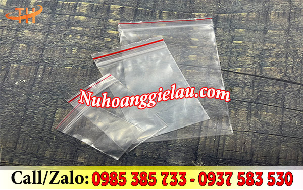 Túi zip chỉ đỏ trong suốt không mùi Túi zip chỉ đỏ trong suốt không mùi