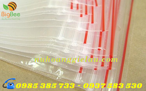 túi zipper khóa chỉ đỏ