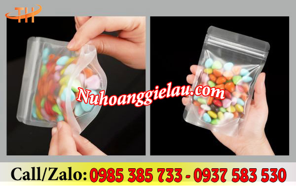 Túi zipper trong suốt đáy đứng đựng thực phẩm Túi zipper trong suốt đáy đứng đựng thực phẩm
