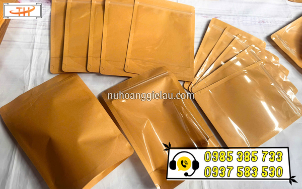 Túi zipper giấy Kraft 1 mặt trong suốt sử dụng tiện lợi, an toàn Túi zipper giấy Kraft 1 mặt trong suốt sử dụng tiện lợi, an toàn