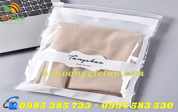 túi zipper có đường khóa kéo