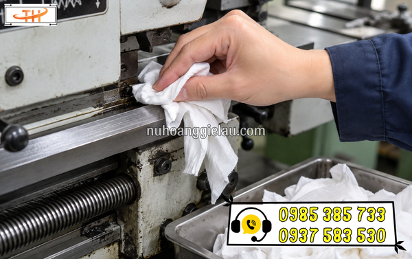 Giẻ lau cotton trắng nhỏ vụn dễ dàng vệ sinh các chi tiết nhỏ của máy móc Giẻ lau cotton trắng nhỏ vụn dễ dàng vệ sinh các chi tiết nhỏ của máy móc