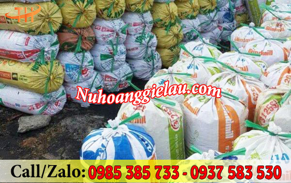 Bao tải cũ được ứng dụng đựng xơ dừa Bao tải cũ được ứng dụng đựng xơ dừa