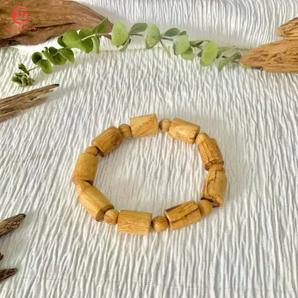 Vòng Tay Gỗ Trầm Kalimantan Dạng Trúc Đơn