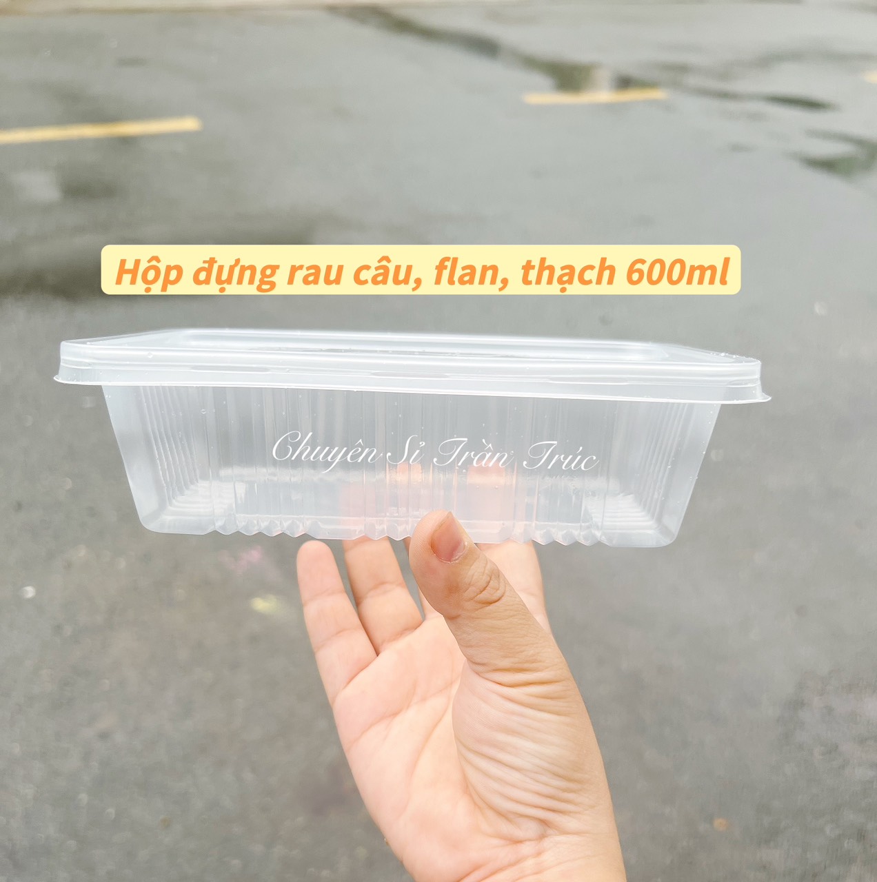 Hộp nhựa 1028, hộp nhựa đựng rau câu 600ml, hộp nhựa chữ nhật 600ml,hop dung rau cau tan hiep hung