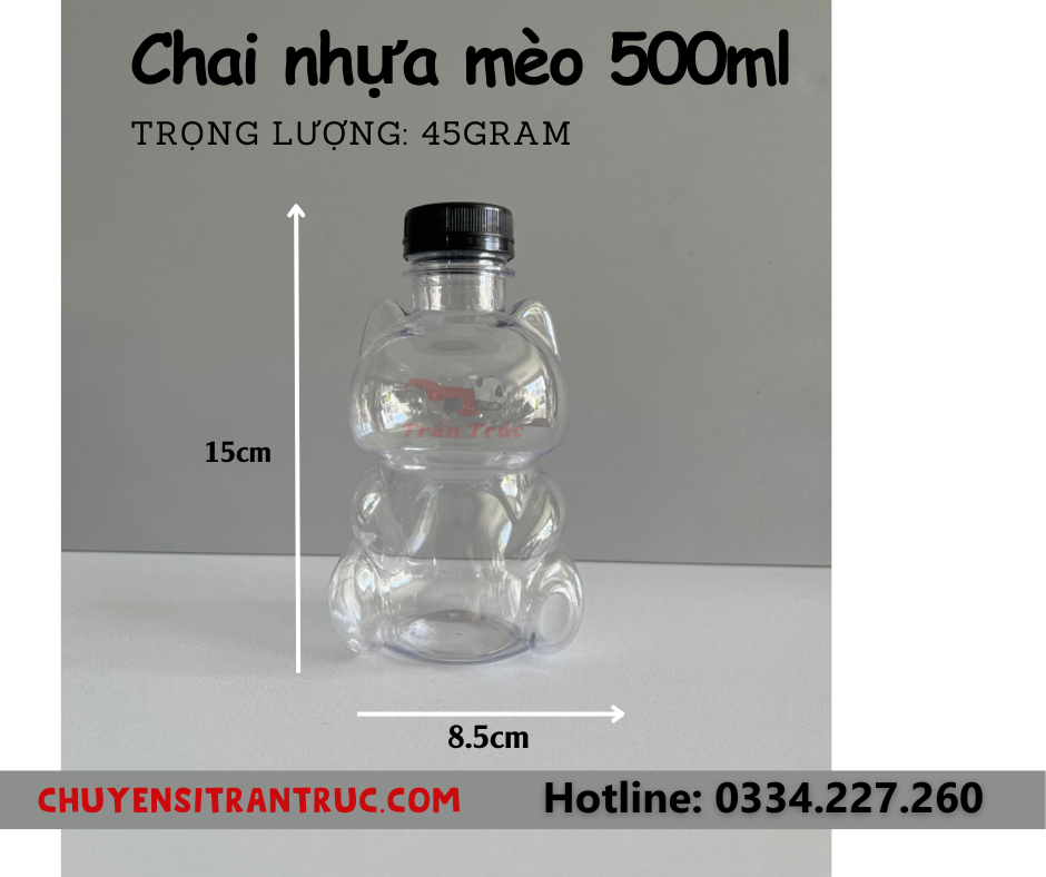 Chai nhựa mèo 500ml