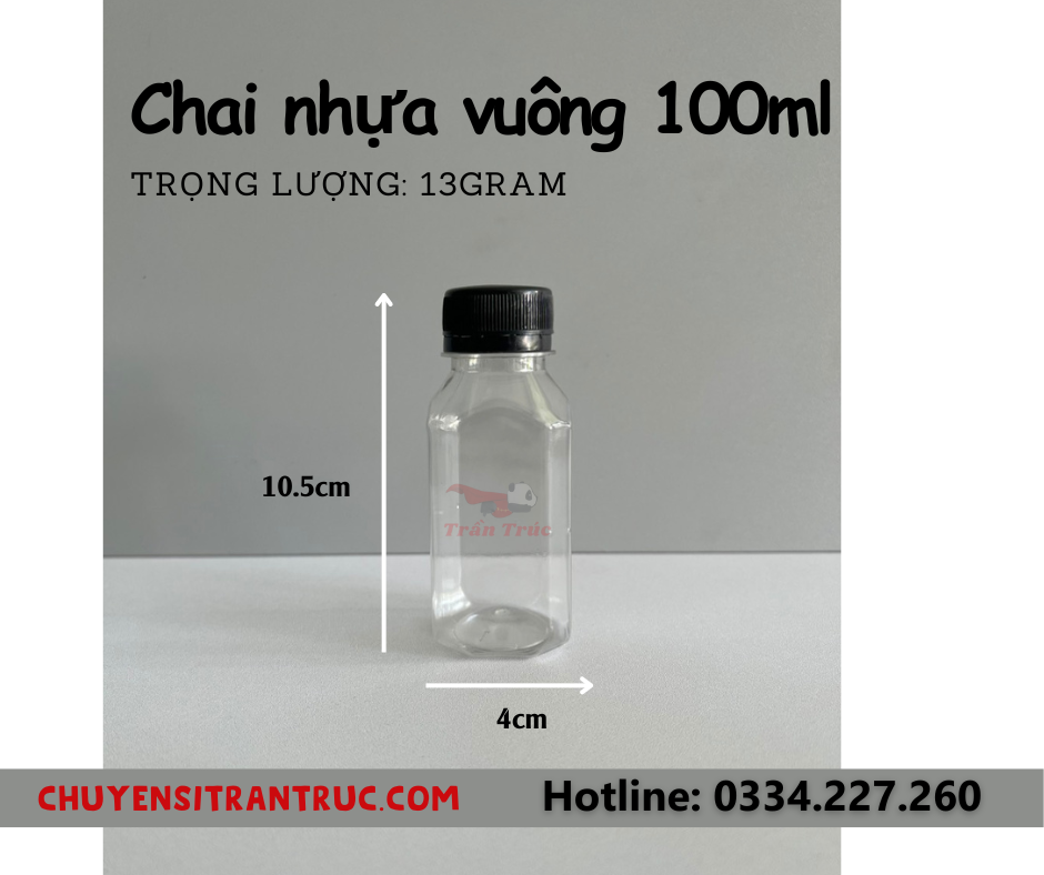 Chai nhựa vuông 100ml