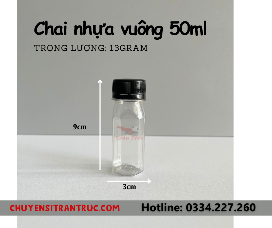 Chai nhựa vuông 50ml