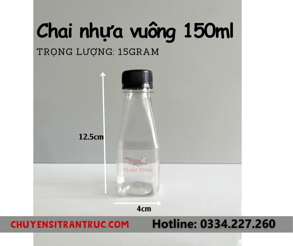 Chai nhựa vuông 150ml