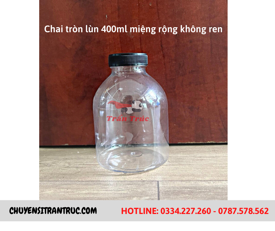 Chai tròn ú 400ml miệng rộng 