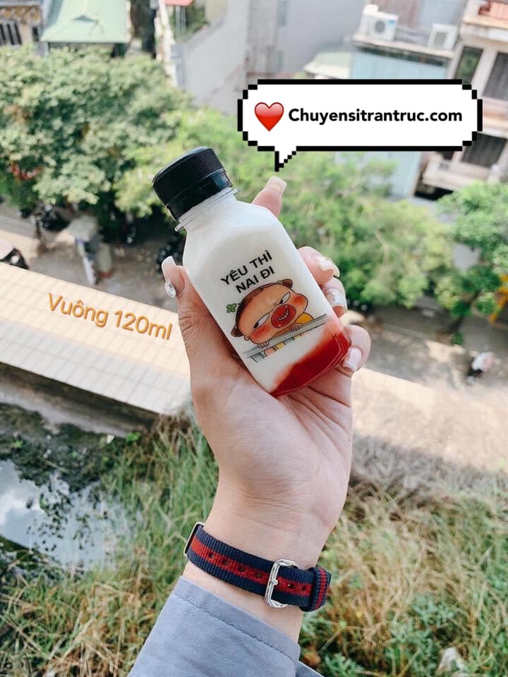 chai nhựa vuông 120ml sữa chua