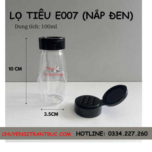 lọ tiêu e007 , hũ đựng tiêu 100ml