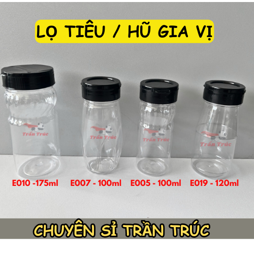 hũ đựng gia vị, lọ nhựa đựng gia vị 100ml, hũ bột