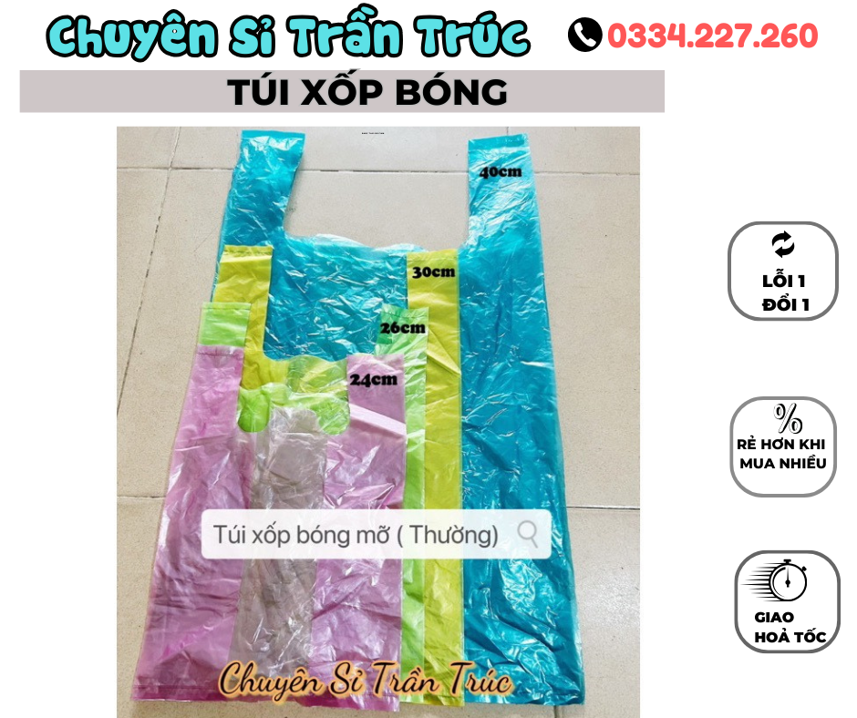 túi nylon bóng mỡ, túi xốp bóng