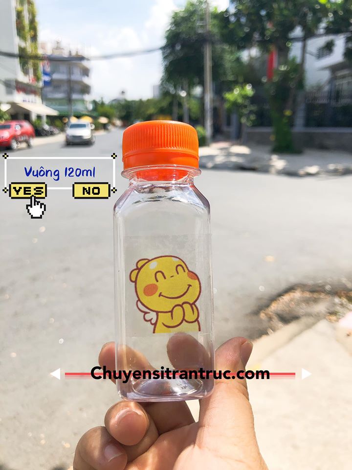 Chai vuông 120ml nhựa sữa chua