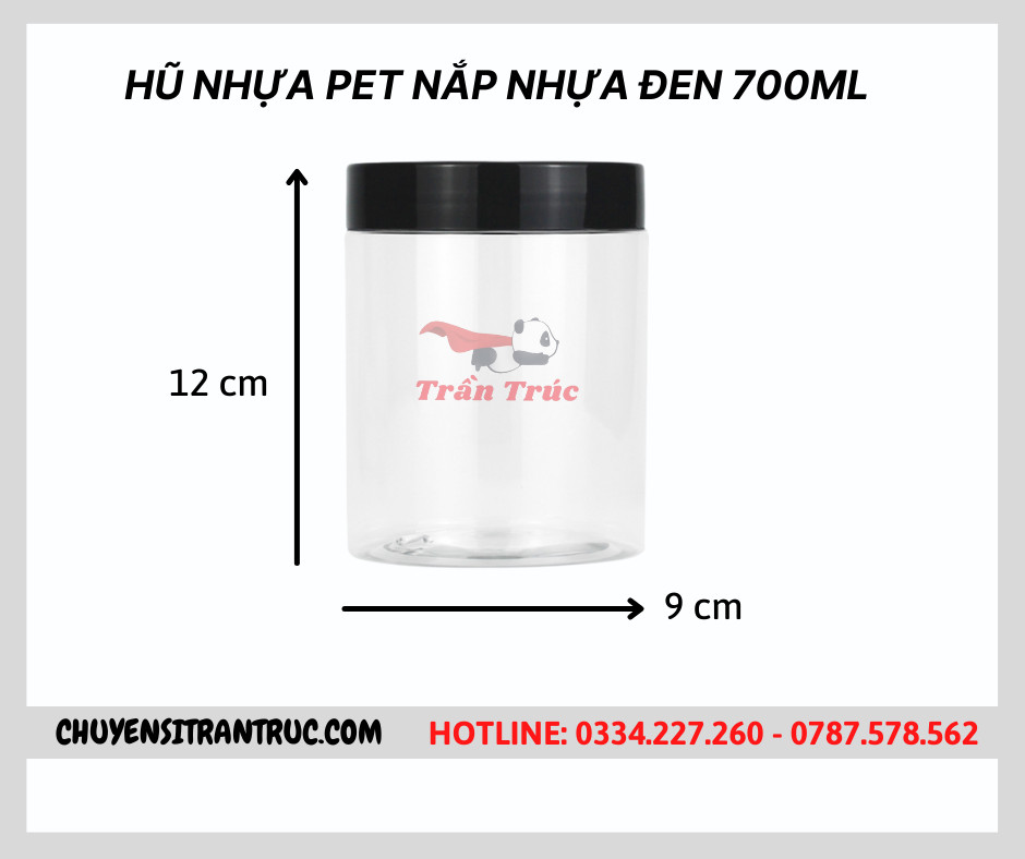 hũ nhựa pet nắp nhựa 700ml, hu nhua pet nap nhua mau den 700ml hũ nhựa pet nắp nhựa 700ml, hu nhua pet nap nhua mau den 700ml