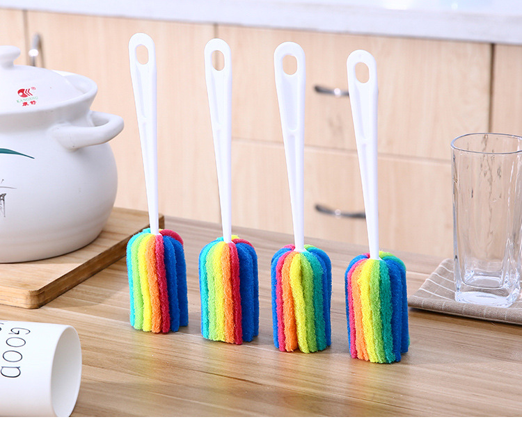 Cọ rửa ly 7 màu, cọ rửa ly bọt biển Cọ rửa ly 7 màu, cọ rửa ly bọt biển