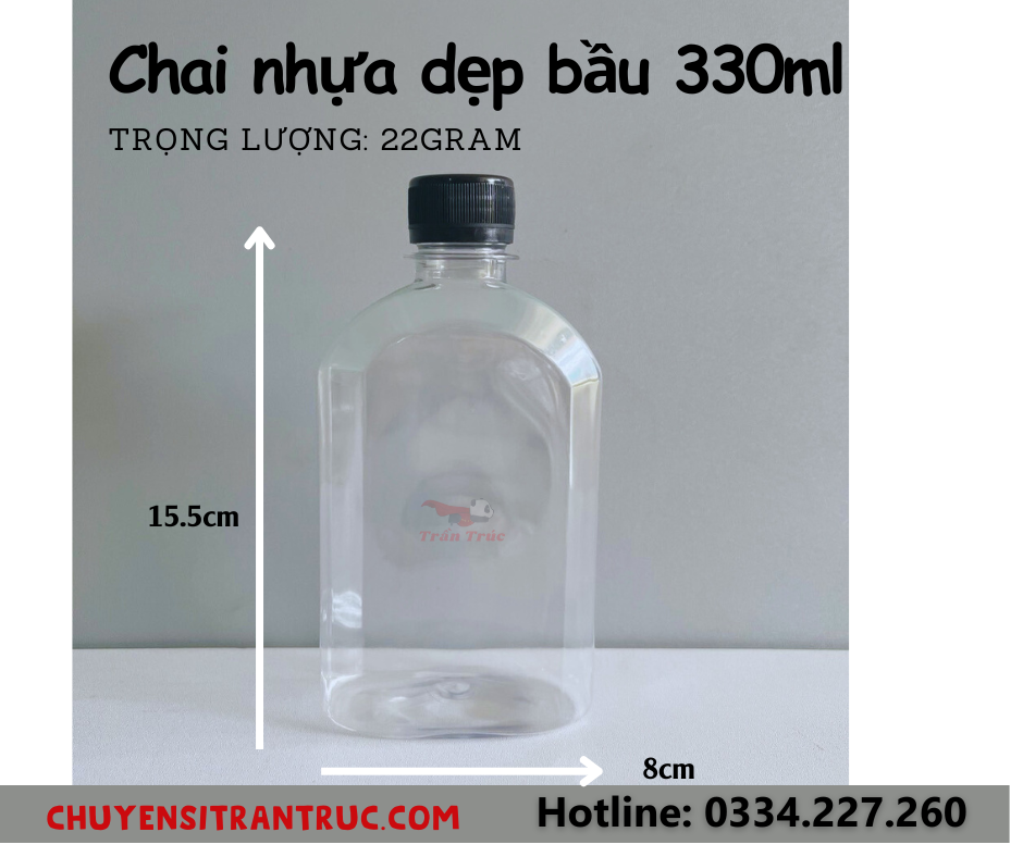 chai nhựa dẹp bầu 330ml chai nhựa dẹp bầu 330ml