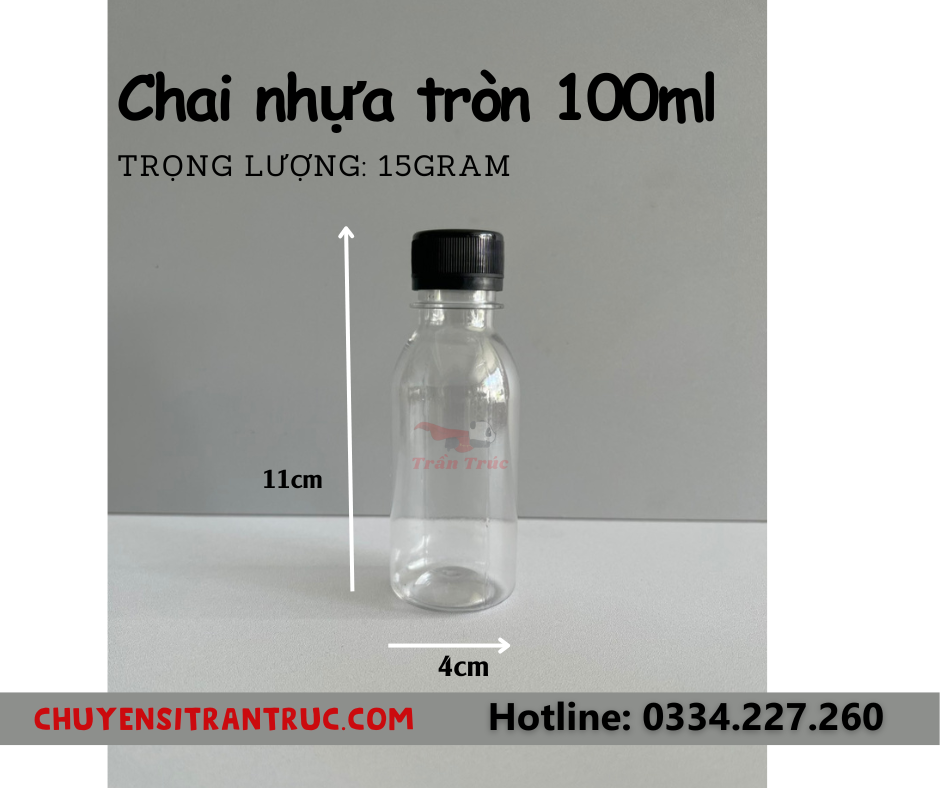 chai nhựa tròn 100ml