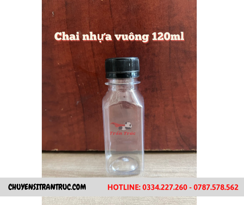 Chai Nhựa Tròn Trơn Vuông 120ml chuyên đựng Sữa Chua