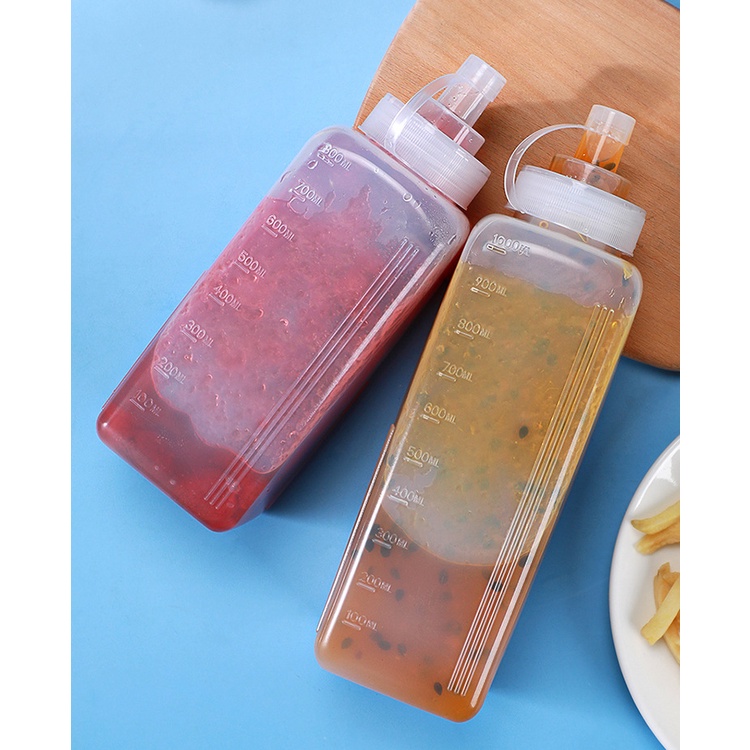 chai nhựa vuông đựng nước sốt