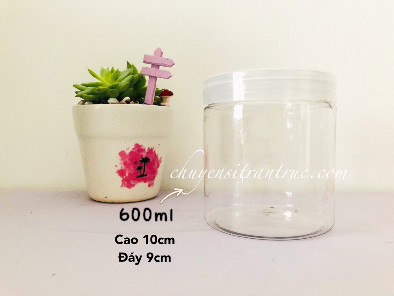 hũ nhựa pet nắp nhụa 600ml