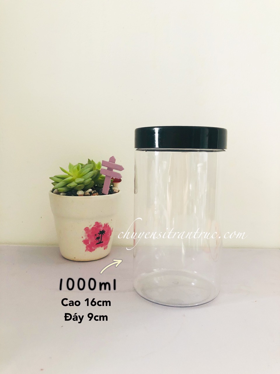hũ nhựa nắp nhựa màu đen 10000ml, hu nhua nap nhua màu đen 1lit