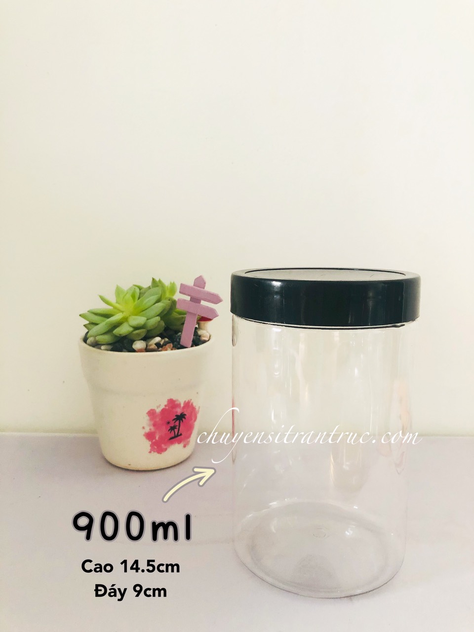 hu nhua nap nhua den, hũ nhựa nắp đen