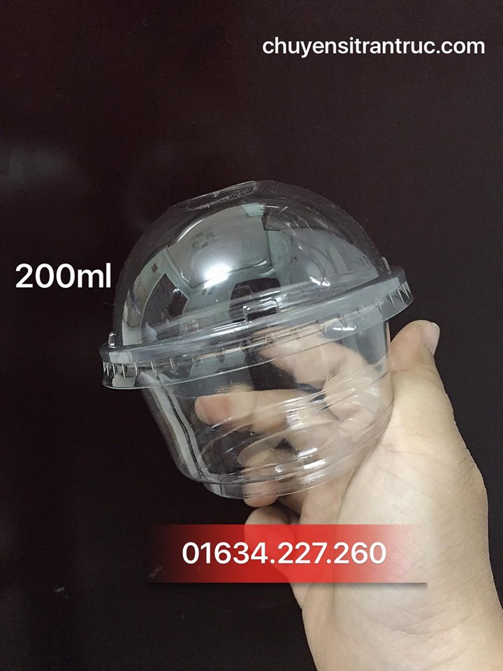 ly nhựa pet nắp cầu 200ml