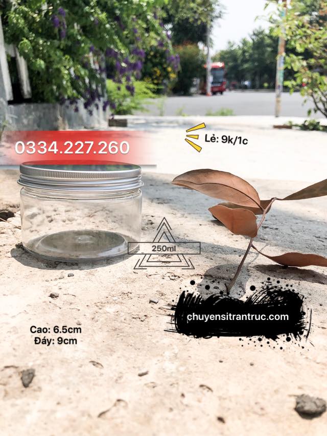 hủ nhựa nắp nhôm 250ml