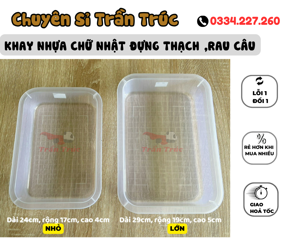 khay nhựa chữ nhật đựng rau câu, topping khay nhựa chữ nhật đựng rau câu, topping